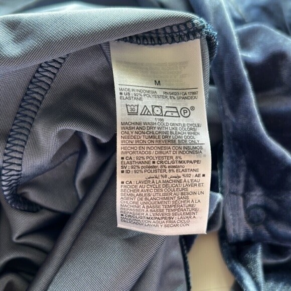 Womens Bodysuit By Old Navy Size M blue Navy long sleeve neck velvet. - Picture 7 of 8